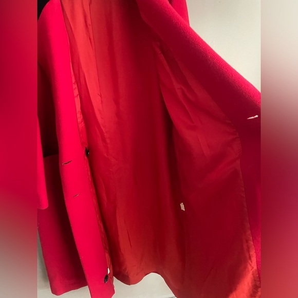 Wool Elegant Red Women's Coat - Picture 5 of 13